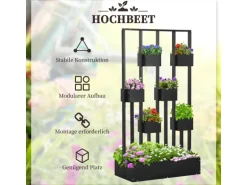 Outsunny Hochbeet Tannenholz 90L x 45B x 170H cm Schwarz