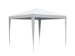 Outsunny Pavillon Stahl PE Weiß 270L x 270B x 254H cm