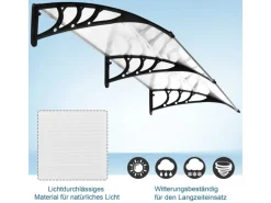 Outsunny Pultvordach Vordach 5mm Polycarbonat Transparent