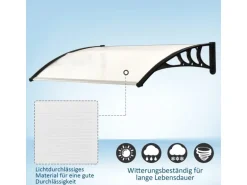 Outsunny Vordach Überdachung Weiß