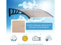 Outsunny Vordach Haustürvordach 120 x 75 cm Pultvordach Überdachung