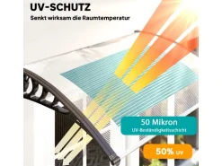 Outsunny Vordach Polycarbonat Aluminium Weiß 89L x 122B x 24H cm