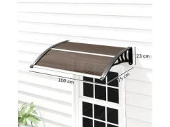 Outsunny Vordach Pultvordach Braun