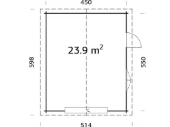 Palmako Garage Roger mit Sektionaltor 450 x 550 cm Lackiert Grau-Weiß FSC®