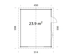 Palmako Garage Roger ohne Tor 450 x 550 cm Lackiert Weiß FSC®