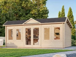 Palmako Gartenhaus Claudia Pent 530 x 380 cm Lackiert Grau-Anthrazit FSC®