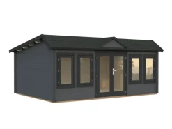 Palmako Gartenhaus Claudia Pent 530 x 380 cm Lackiert Grau-Anthrazit FSC®