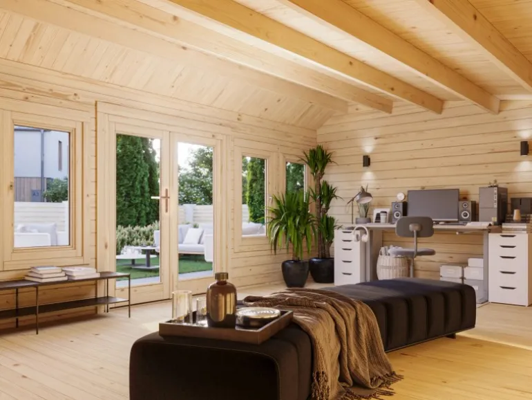 Palmako Gartenhaus Claudia Pent 530 x 380 cm Tauchgrundiert Hellbraun FSC®