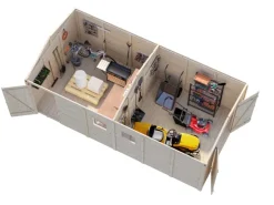 Palmako Gerätehaus Dan 273 x 550 cm Lackiert Dunkelgrau FSC®