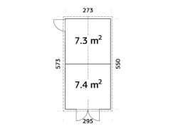 Palmako Gerätehaus Dan 273 x 550 cm Lackiert Dunkelgrau FSC®
