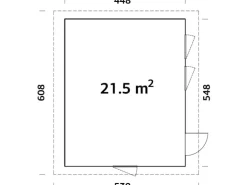 Palmako Holz-Gartenhaus Annika BxT: 448 cm x 548 cm