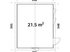 Palmako Holz-Gartenhaus Charlotte BxT: 448 cm x 548 cm