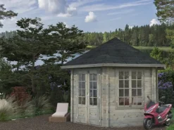 Palmako Holz-Pavillon Hanna inkl.Fußboden Grau BxT: 303 cm x 303 cm FSC®