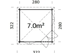 Palmako Holz-Pavillon Melanie 217 cm x 280 cm x 280 cm