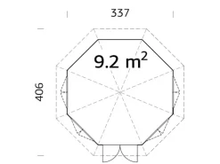 Palmako Holz-Pavillon Veronica 4 Natur unbehandelt 337 cm x 337 cm
