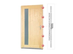 Panto Holz-Nebeneingangstür NET 511 Fichte Natur 98 cm x 200 cm Anschlag Rechts