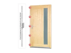 Panto Holz-Nebeneingangstür NET 511 Fichte Natur 98 cm x 200 cm Anschlag Links