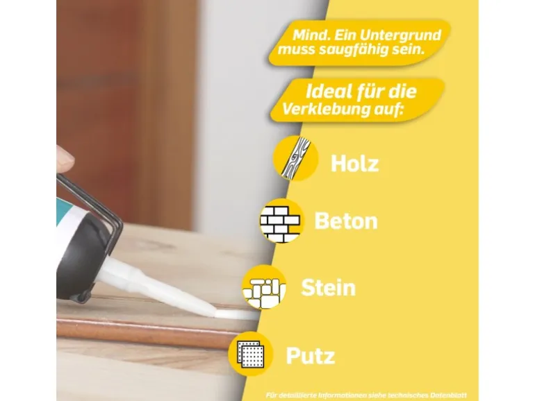 Pattex Montagekleber Kleben statt Bohren 133 g Spender Weiß