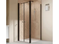 Pendeltür Elana 2.0 für Seitenwand Grau Getönt Schwarz Matt 90 cm DIN Rechts