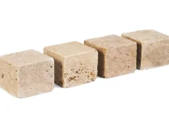 Pflasterstein Travertin Noce allseits gesägt und getrommelt 10x10x8 cm