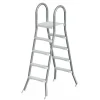Poolomio Edelstahlleiter mit Handlauf 4-stufig für Pools bis 140 cm