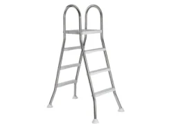Poolomio Poolleiter Edelstahl 3-stufig mit Handlauf bis 120 cm