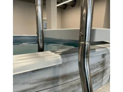 Poolomio Poolleiter Edelstahl 3-stufig mit Handlauf bis 120 cm