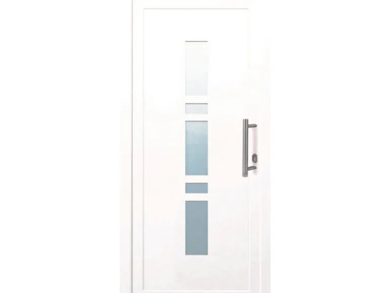 Premium Kunststoff-Haustür SMK 017 Weiß 110 cm x 210 cm DIN R