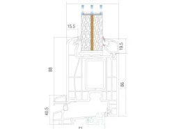 Premium Kunststoff-Haustür SMK 017 Weiß 110 cm x 210 cm DIN R