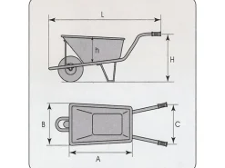 Pro-Bau-Tec Einrad-Schubkarre 85 l Muldenvolumen 160 kg Traglast Verzinkt
