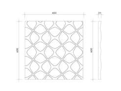 PROFHOME 159003 3D Wandpaneel Wandvertäfelung Akustikpaneel 0,36 m2 60 cm x 3 cm x 60 cm Weiß