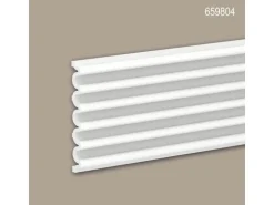 PROFHOME 659804 3D Wandpaneel Wandvertäfelung Akustikpaneel Stuckleiste 2 m 200 cm x 3 cm x 24 cm Weiß