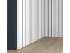 PROFHOME 659804 3D Wandpaneel Wandvertäfelung Akustikpaneel Stuckleiste 2 m 200 cm x 3 cm x 24 cm Weiß