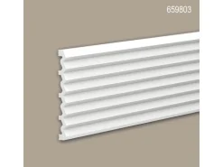 PROFHOME 659803 3D Wandpaneel Wandvertäfelung Akustikpaneel Stuckleiste 2 m 200 cm x 2,5 cm x 24 cm Weiß