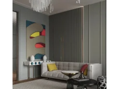 PROFHOME 659803 3D Wandpaneel Wandvertäfelung Akustikpaneel Stuckleiste 2 m 200 cm x 2,5 cm x 24 cm Weiß