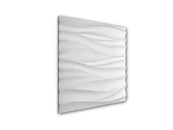 PROFHOME 159001 3D Wandpaneel Wandvertäfelung Akustikpaneel 0,36 m2 60 cm x 2,2 cm x 60 cm Weiß