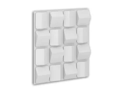 PROFHOME 159823 3D Wandpaneel Wandvertäfelung Akustikpaneel 0,36 m2 60 cm x 4,4 cm x 60 cm Weiß