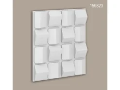 PROFHOME 159823 3D Wandpaneel Wandvertäfelung Akustikpaneel 0,36 m2 60 cm x 4,4 cm x 60 cm Weiß