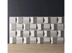 PROFHOME 159823 3D Wandpaneel Wandvertäfelung Akustikpaneel 0,36 m2 60 cm x 4,4 cm x 60 cm Weiß