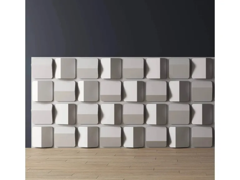 PROFHOME 159823 3D Wandpaneel Wandvertäfelung Akustikpaneel 0,36 m2 60 cm x 4,4 cm x 60 cm Weiß