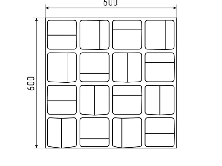 PROFHOME 159823 3D Wandpaneel Wandvertäfelung Akustikpaneel 0,36 m2 60 cm x 4,4 cm x 60 cm Weiß