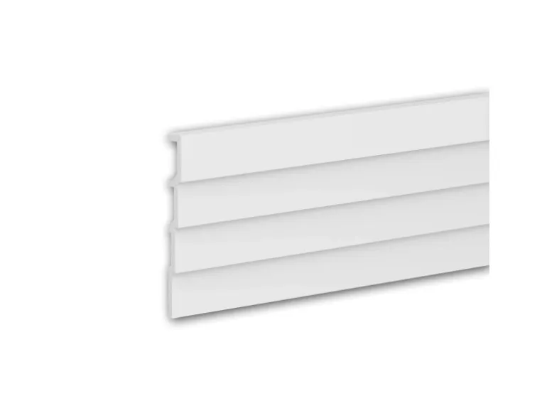 PROFHOME 659805 3D Wandpaneel Wandvertäfelung Akustikpaneel 2 m 200 cm x 2,8 cm x 24 cm Weiß