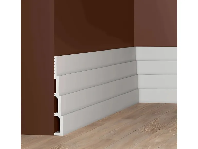 PROFHOME 659805 3D Wandpaneel Wandvertäfelung Akustikpaneel 2 m 200 cm x 2,8 cm x 24 cm Weiß