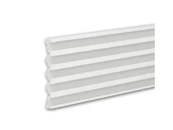 PROFHOME 659802 3D Wandpaneel Wandvertäfelung Akustikpaneel Stuckleiste 2 m 200 cm x 2,5 cm x 25,1 cm Weiß