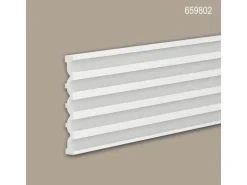 PROFHOME 659802 3D Wandpaneel Wandvertäfelung Akustikpaneel Stuckleiste 2 m 200 cm x 2,5 cm x 25,1 cm Weiß