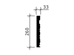 PROFHOME 151518 3D Wandpaneel Wandvertäfelung Deckenplatte Stuckleiste 2,04 m 204 cm x 3,3 cm x 25,9 cm Weiß