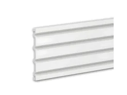 PROFHOME 659806 3D Wandpaneel Wandvertäfelung Akustikpaneel Stuckleiste 2 m 200 cm x 2 cm x 24 cm Weiß