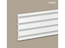 PROFHOME 659806 3D Wandpaneel Wandvertäfelung Akustikpaneel Stuckleiste 2 m 200 cm x 2 cm x 24 cm Weiß