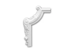 PROFHOME 152290 Eckelement für Wandleiste Zierelement dekoratives Element 21,5 cm x 39,5 cm x 2,4 cm Weiß