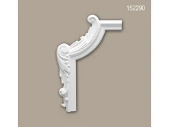 PROFHOME 152290 Eckelement für Wandleiste Zierelement dekoratives Element 21,5 cm x 39,5 cm x 2,4 cm Weiß